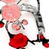 Applique - Plum Blossom Flower Branch Embroidery Patch Motif Iron Sew On Fabric