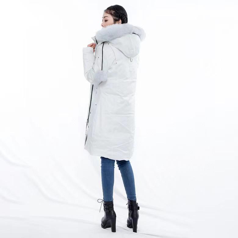 Big goose scissors down jacket Canadian women's medium and long coat hooded fox fur collar thickened jacket