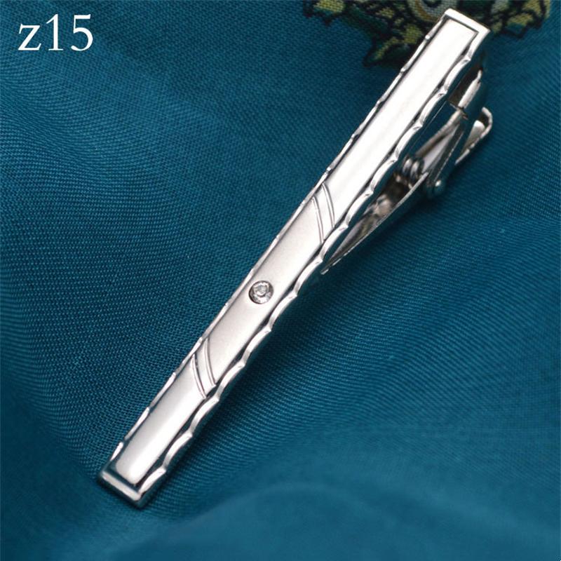 New Metal Silver Color Tie Clip For Men Wedding Necktie Tie Clasp Clip Gentleman Ties Bar Crystal Tie Pin For Men's Accessories