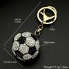 3D Soccer Keychain USA For Women Men Bling Rhinestone Canada Mexico Football Cup Keyring Souvenir Jewelry Accessory