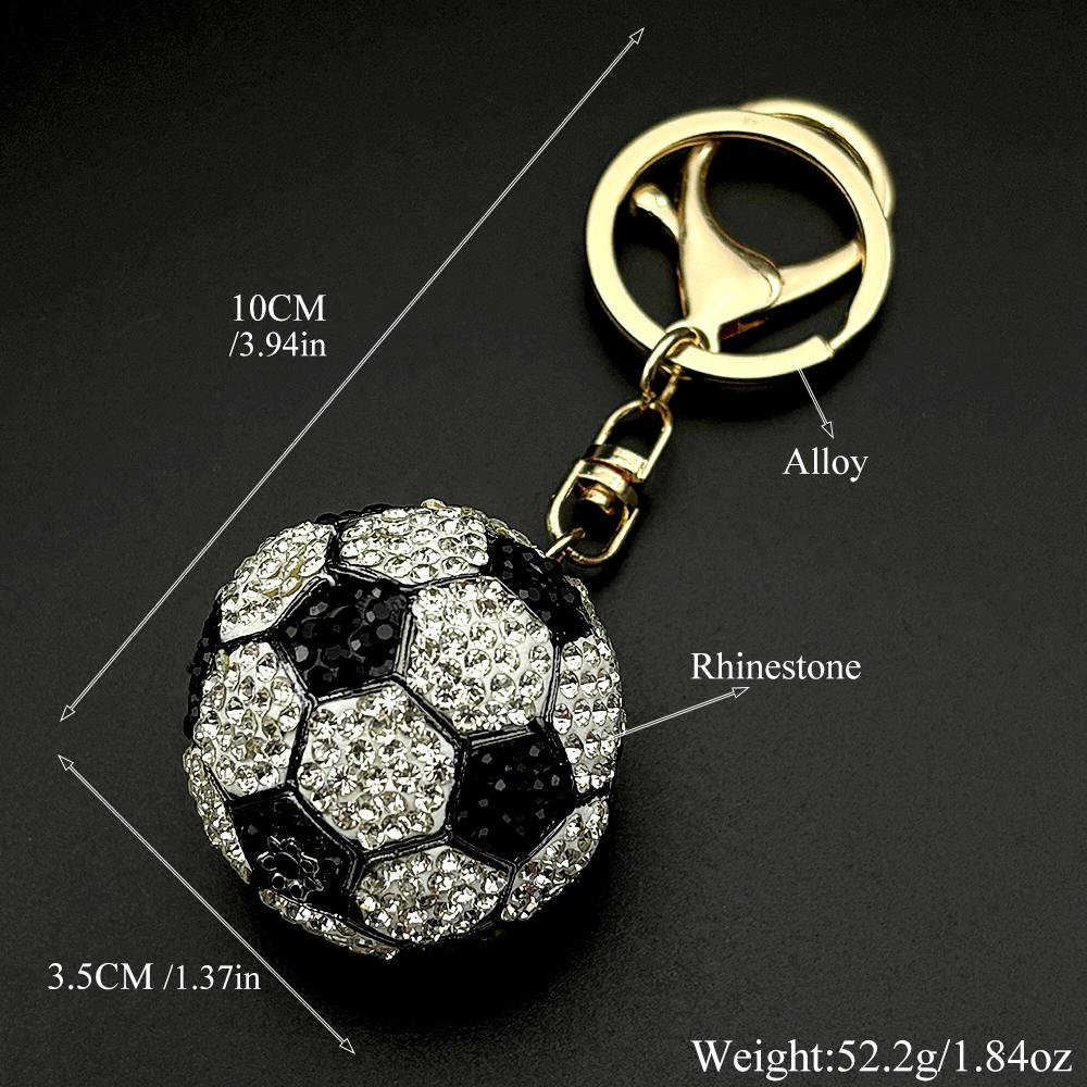 3D Soccer Keychain USA For Women Men Bling Rhinestone Canada Mexico Football Cup Keyring Souvenir Jewelry Accessory
