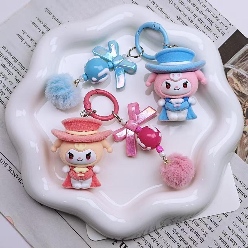 Kuromi Keychains Accessories Kuromi Figure Toys Gifts Cute Kuromi Keyrings Party Favors Bags Hanging Pendants