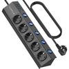 Power Strip - Auoplus - Surge Protector - 5 Outlets - 1 Type-c Port - 3 Usb Ports