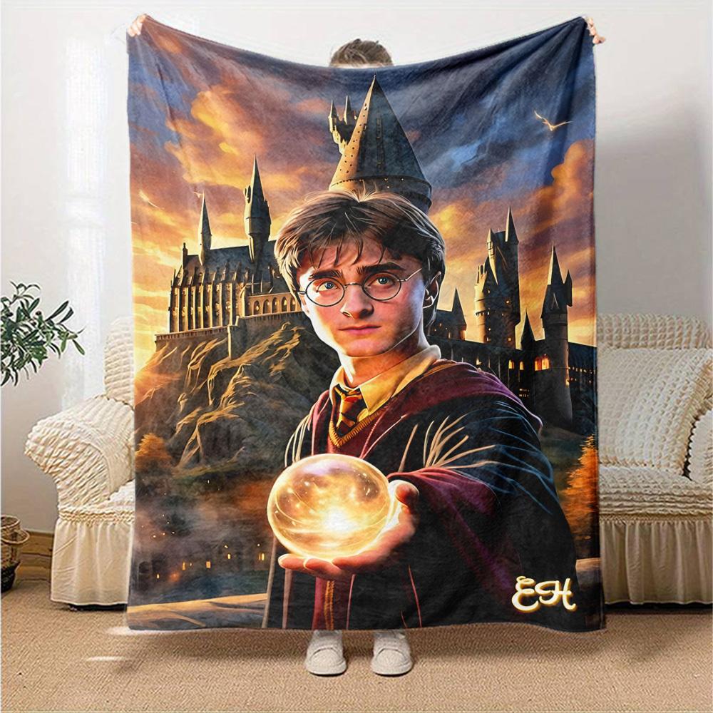 1pc Hogwarts School of Witchcraft and Wizardry Magic Flannel Blanket - Soft Warm Throw for Home, Office, TravelL1322