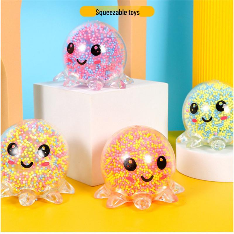 

Octopus Ceiling Decompression Flashing Light Toy - Sticky Squeeze Novelty Non-Glowing Octopus Squeeze Toy