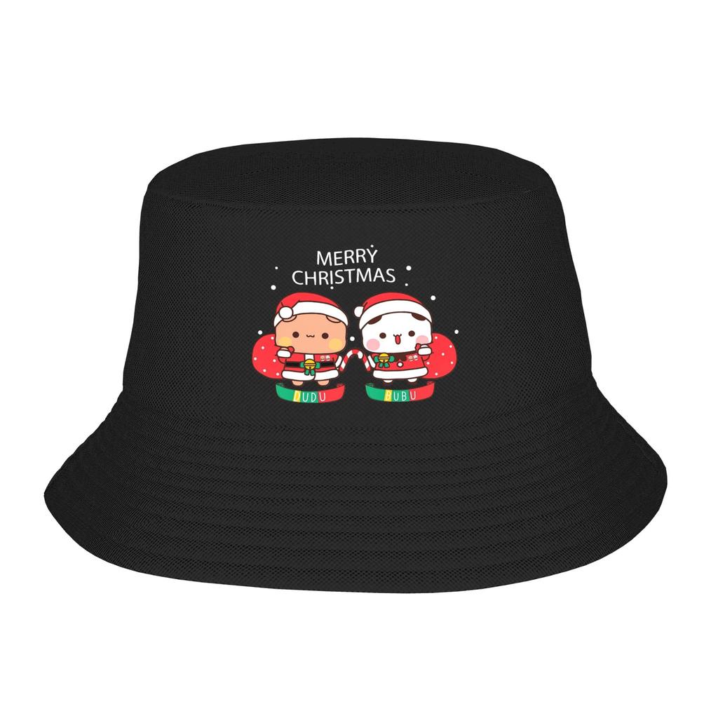 DuDu Bear and BuBu Panda Halloween Bucket Hats Summer Travel Headwear Stuff Kawaii Fishing Cap for Camping Teen Ispoti Hat
