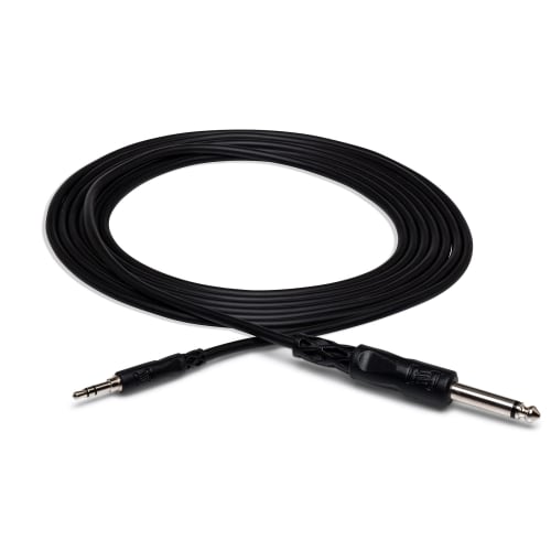 Hosa CMP-110 Audio Cable, Mono Male To Stereo Mini Male, 3m, Black