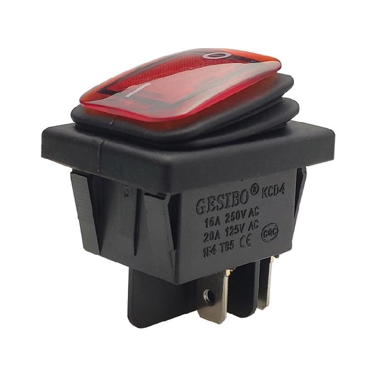 4/6Pin KCD4 Switch Boat Rocker Switch with Light for Industrial Automotive Home
