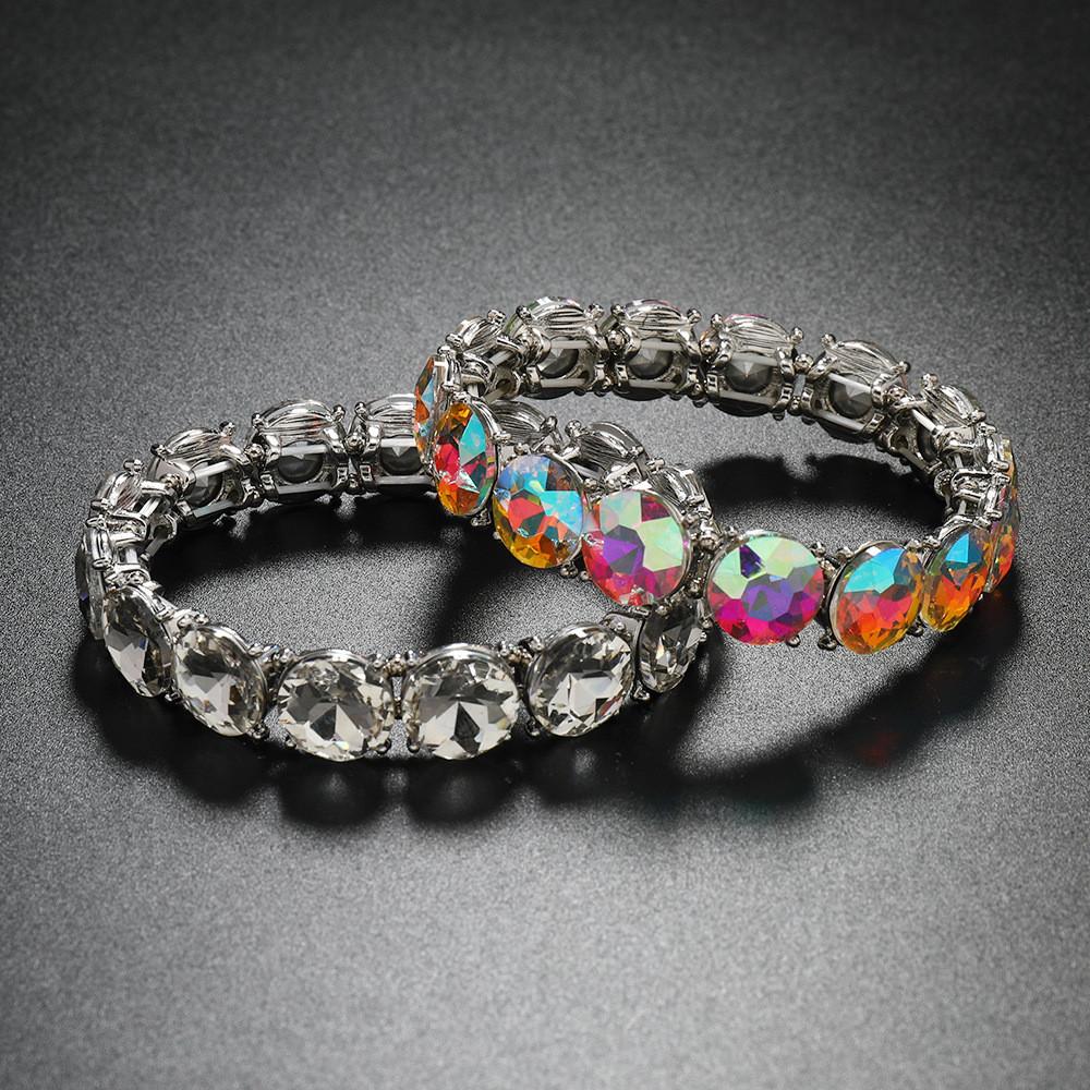 Waterdrum Unique Geometric Bangle With Rhinestones For Trendy Accessories Female