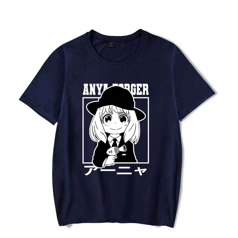 Nowa Damska Moda Anime Anya Forger Nadruk T-shirt Unisex Casualowy T-shirt Harajuku Miękki Krótki Rękaw Okrągły Dekolt Koszulki