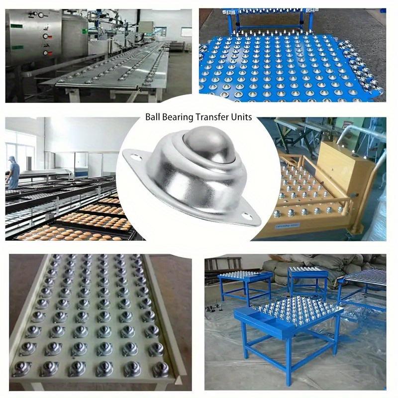 4pcs Ball Bearing, Full Carbon Steel Ball Heavy Load Capacity To Transmit Bearing Roller, Furniture, Machinery, Luggage Sliding Universal Foot Rollers