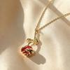 Nouveau Pendentif Simple Fleur de Rose sur Chaîne en Acier Inoxydable - Style Européen & Américain Tendance pour Femmes
