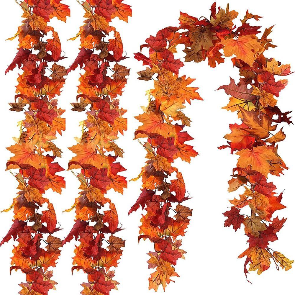 Flexible Autumn Leaf Garland Layered Leaf Clusters Faux Maple Vine Fall Leaf Vine Wedding Decor