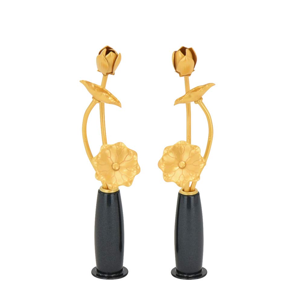 

for Buddhist Everlasting Flowers Colored Indigo Iron Mini Compact Buddhist altar fittings Gold Set of 2 [Hasegawa altars]