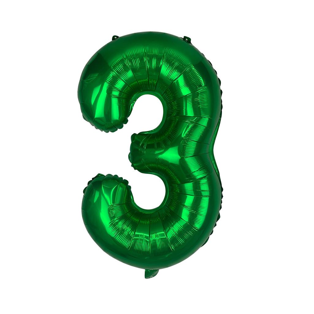 1pc Green Number Balloons - Aluminum Foil Mylar Digit Balloons for Birthday Parties, Anniversaries, Graduations & Celebrations