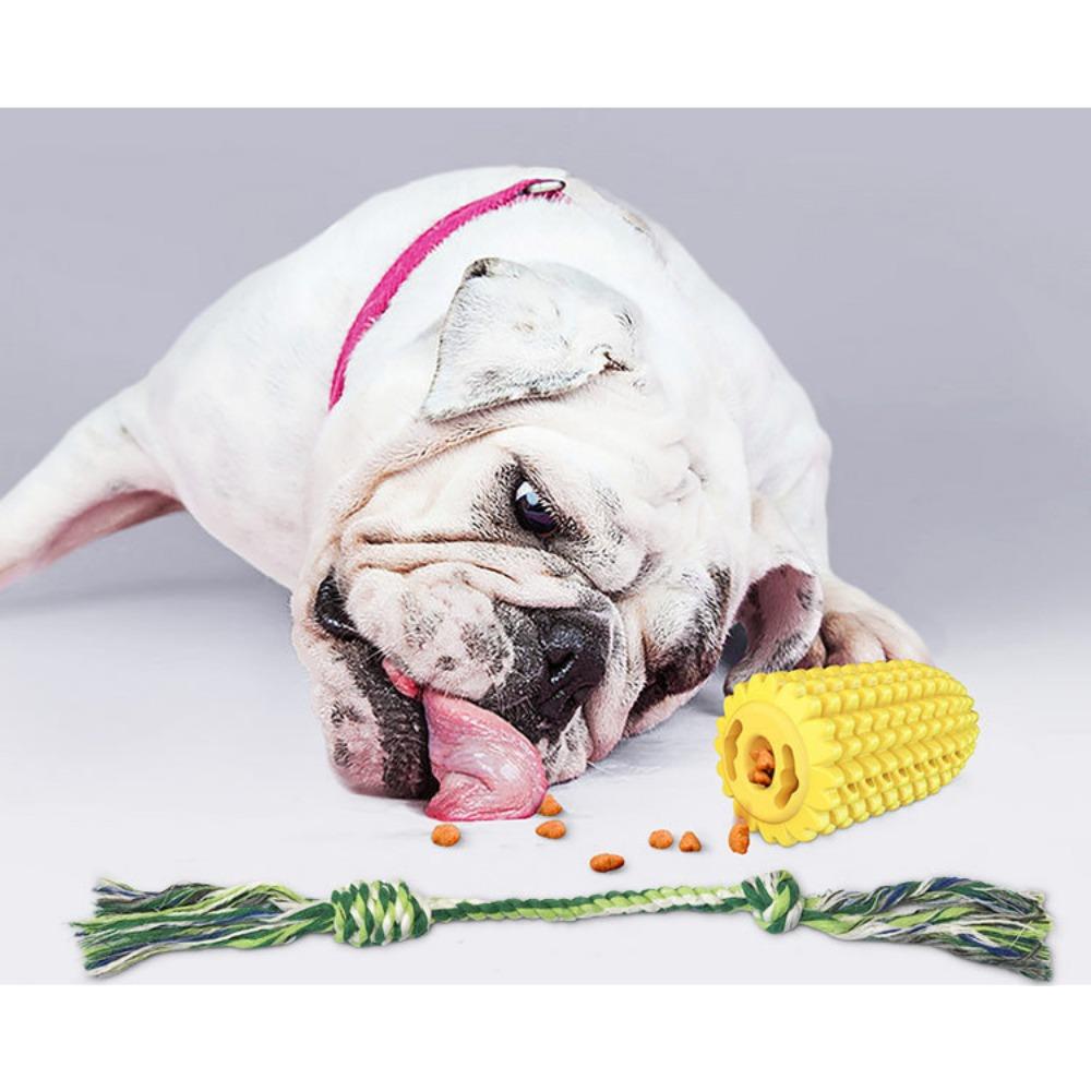 Dog toys, pet supplies, acoustic corn dog toys. Cotton rope, grinding rod