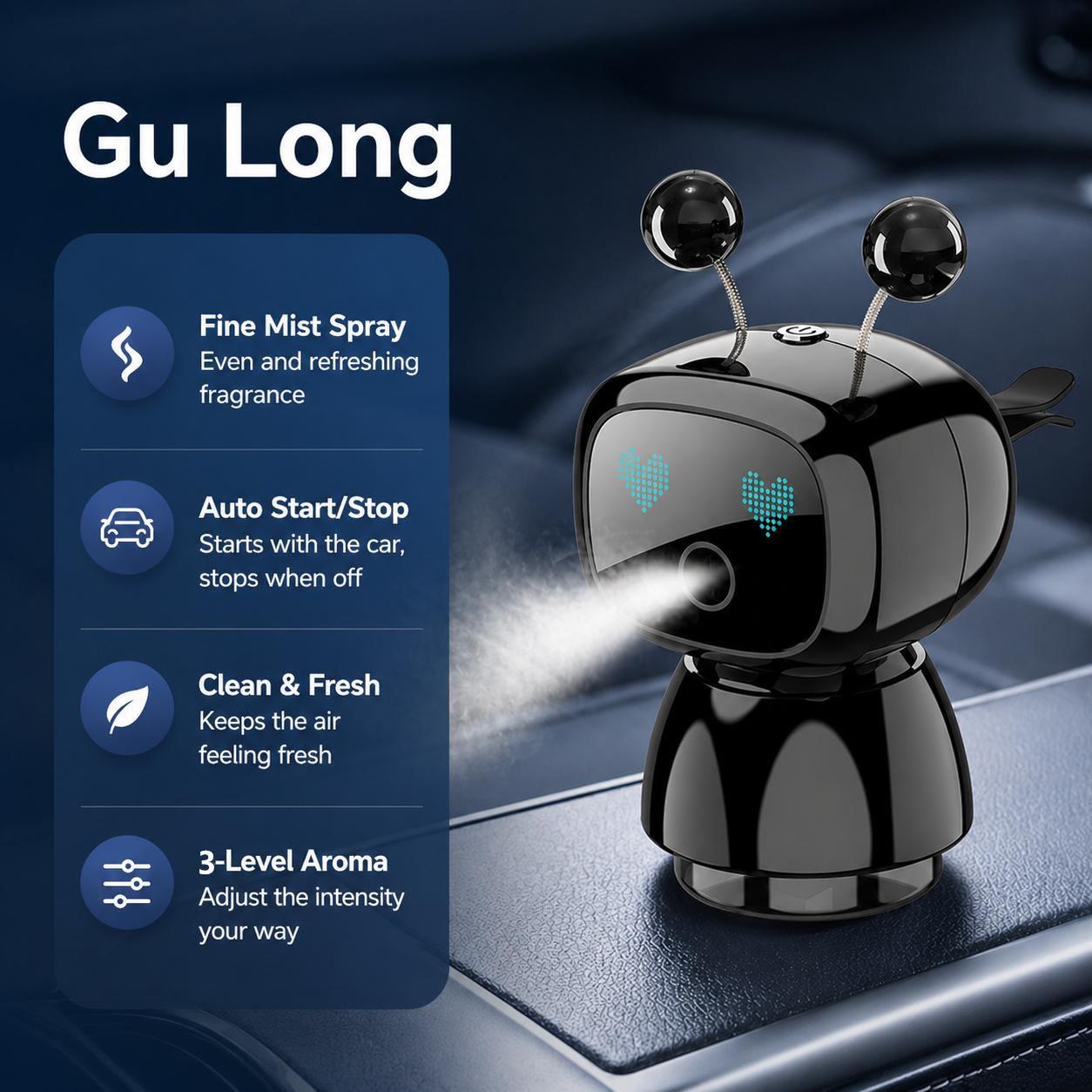 New Smart Car Air Freshener Premium Air Vent Fragrance Spray Odor Eliminator High-End Ornament Fragrance Diffuser Car Interior Cologne