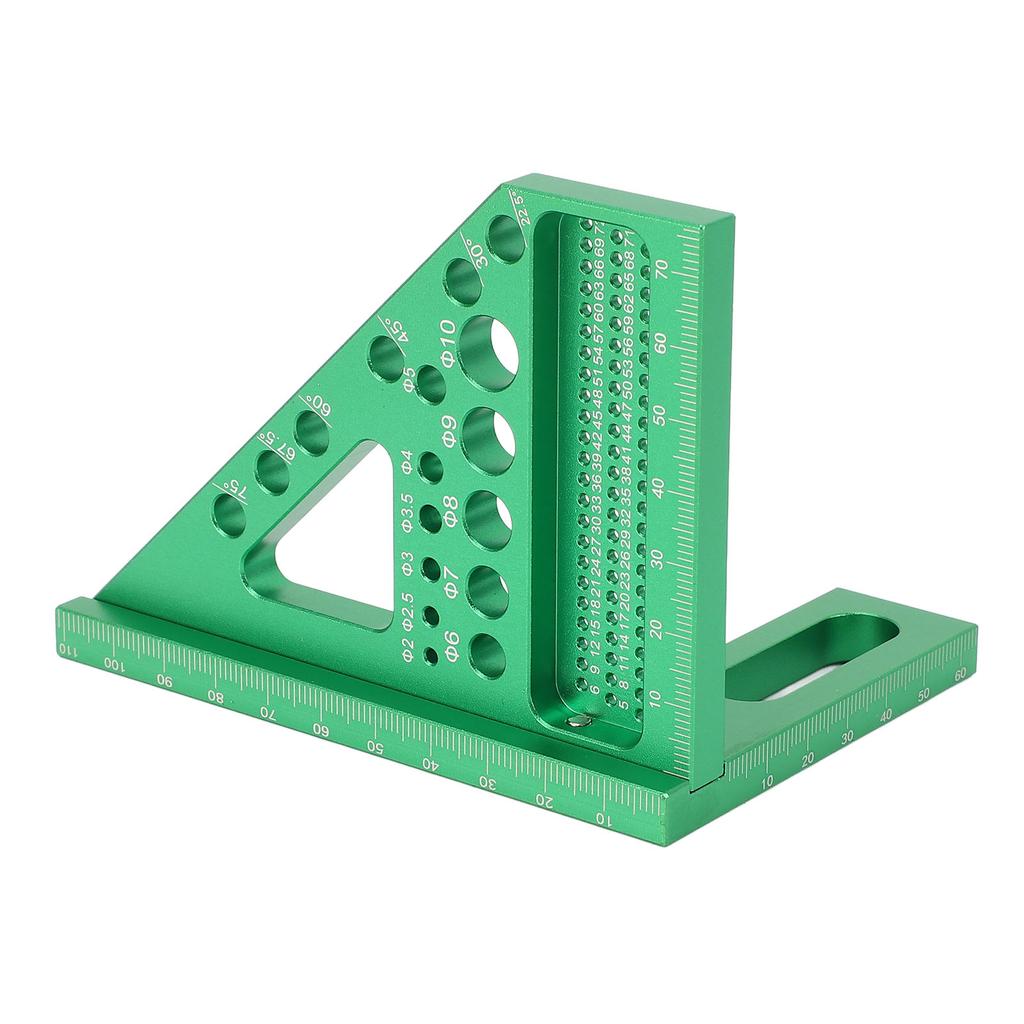 Rigla de Măsurare Multi-Unghi 3D Verde Scară Metrică Pătrat Multifuncțional pentru Prelucrarea Lemnului cu