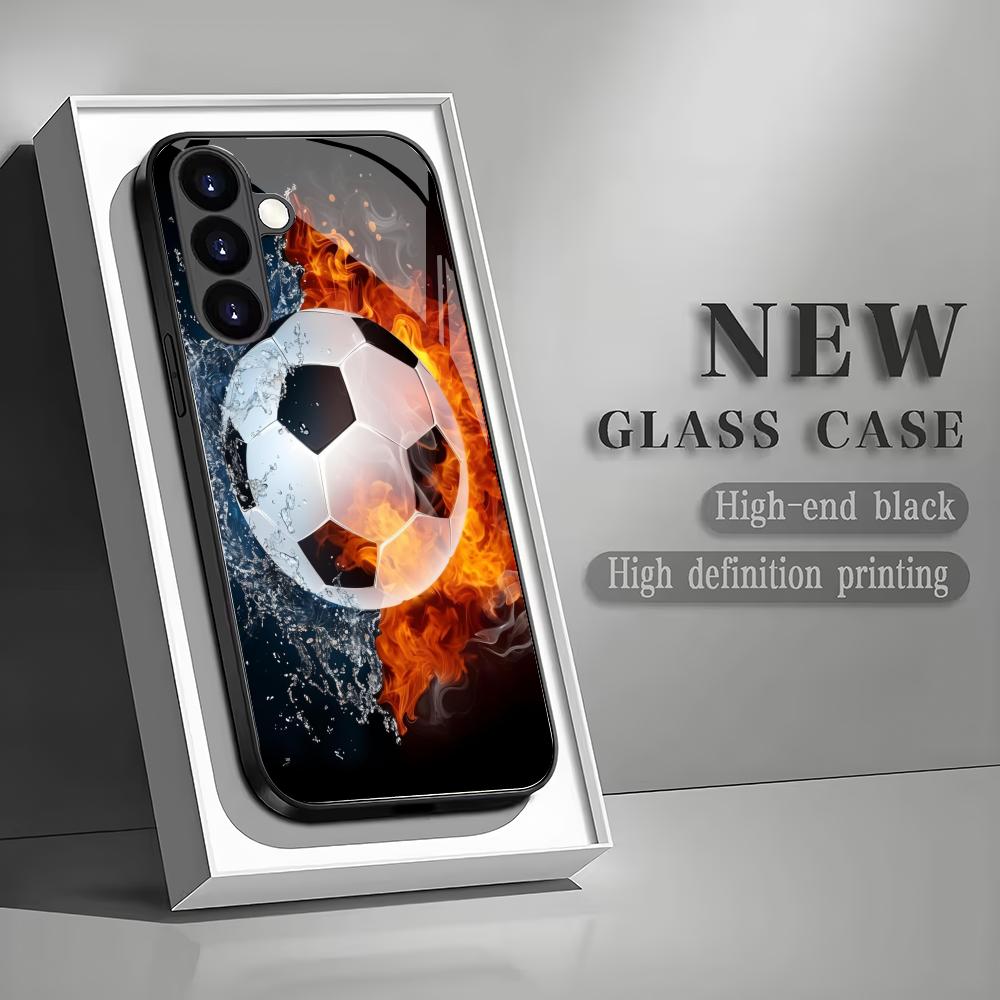 

Football enthusiast tempered glass phone case suitable for Samsung Galaxy S26 S25 S24 S23 S22 S20 FE/Ultra/Plus anti drop GalaxyS25