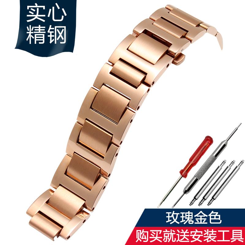 For Cartier Blue Balloon 14.8mm 16.8mm 18.11mm 20.12mm 22.14mm Stainless Steel Watchband Men Women Convex Bracelet Accessories
