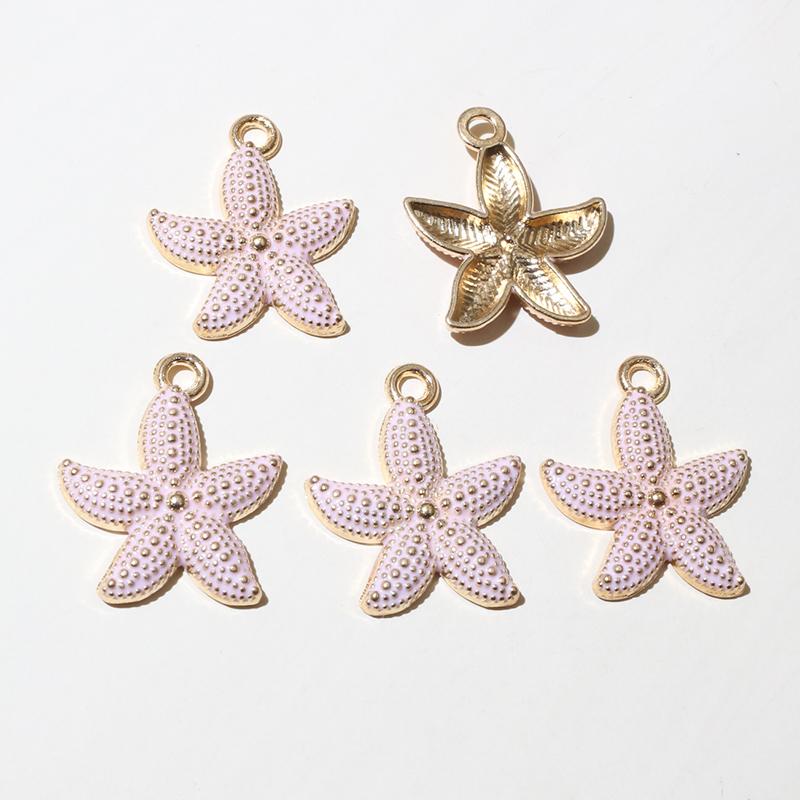 20pcs Enamel Starfish Charms Pendant 23x19mm Alloy Metal Crafts for Earrings Necklace Bracelet DIY Jewelry Making Accessories
