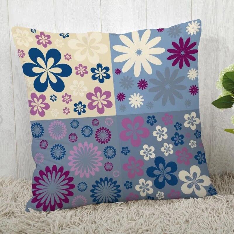Pillowcase Flower Pattern Square  Christmas Zipper