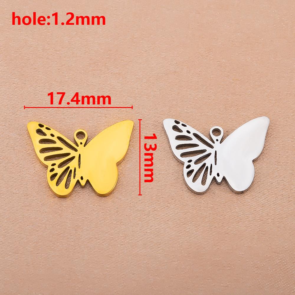 5pcs Stainless Steel Butterfly Pendants Two Color Butterfly Earrings Pendants Fashion Jewelry Making DIY Accessories