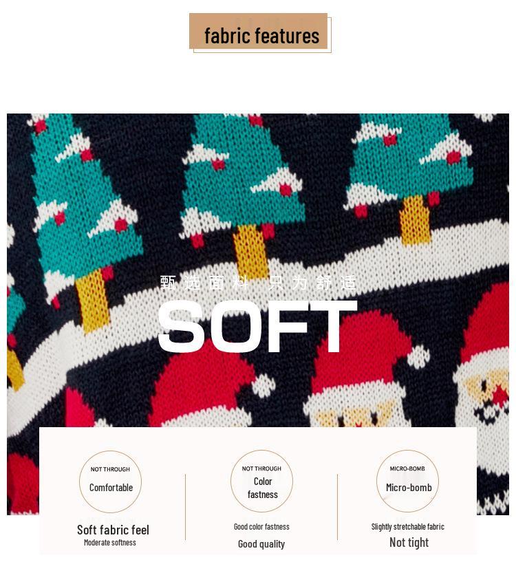 Autumn Winter Niche Design Christmas Tree & Snowman Knit Sweater for Women