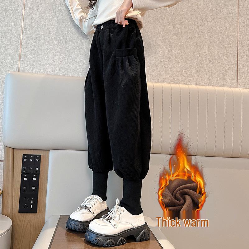 

2025 Trendy Girls Bootcut Pants - Casual Winter Innerwear for Kids 160 cm