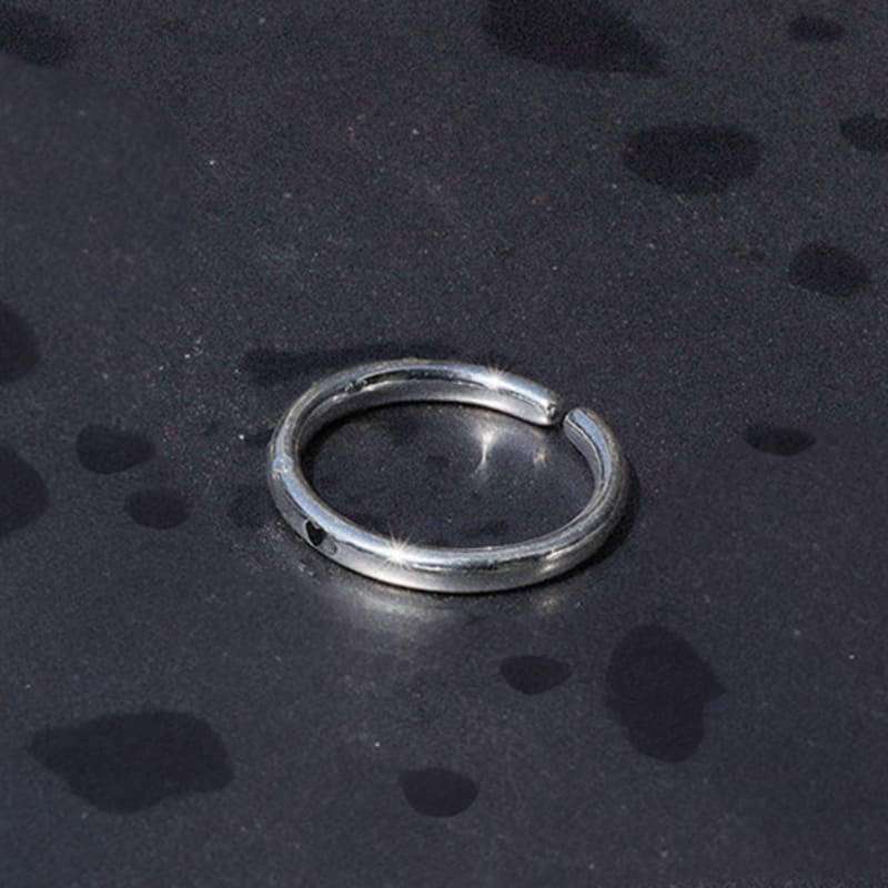 modernlike silver 925 mini black heart open ring