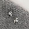 925 Silver Needle Simple Gray Pearl Stud Earrings Niche Geometric Curved Beads