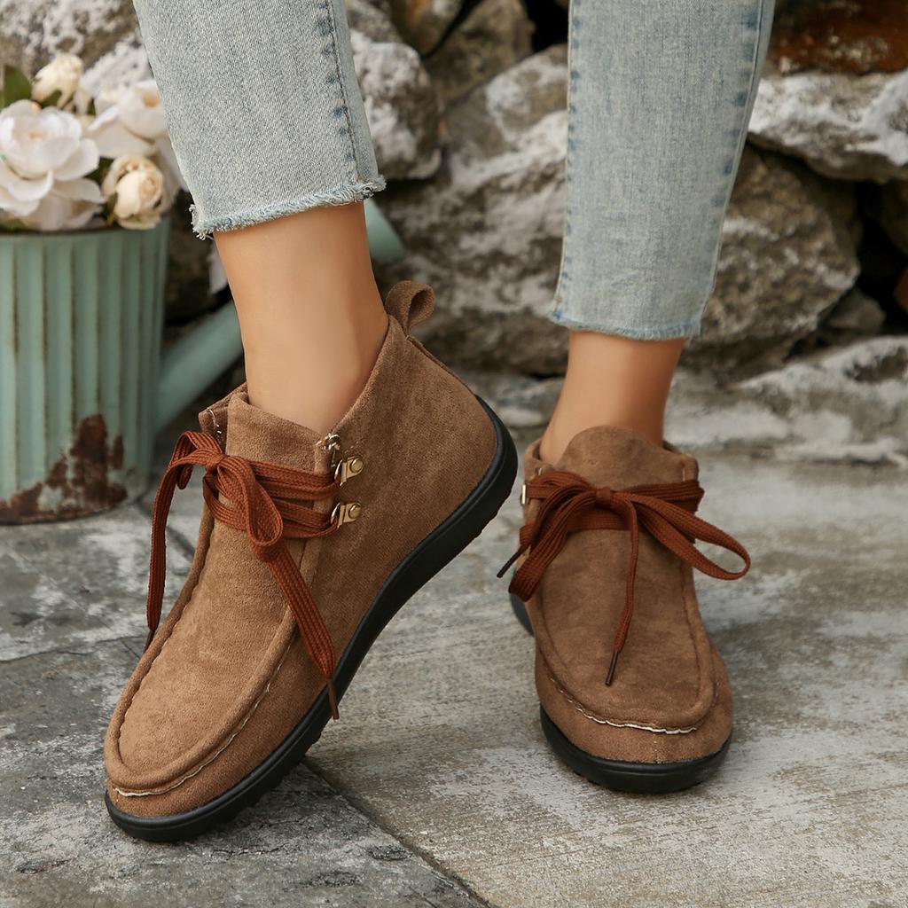 Women Vintage Sneakers Leather Casual Big Size Women's Shoes Lace-up Smoke Rubber Shoes Low Top Fashion Women Shoes