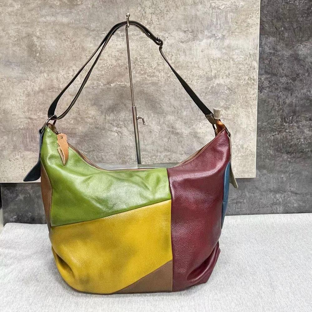 Genuine Leather Women's Large Shoulder Crossbody Bag - Fashionable Cowhide Handbag