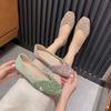 Fashion Diamond Flat Shoes for Women Spring and Summer Plus Size Square Toe Women's Shoes Plus Size 42 43 Zapatillas Mujer