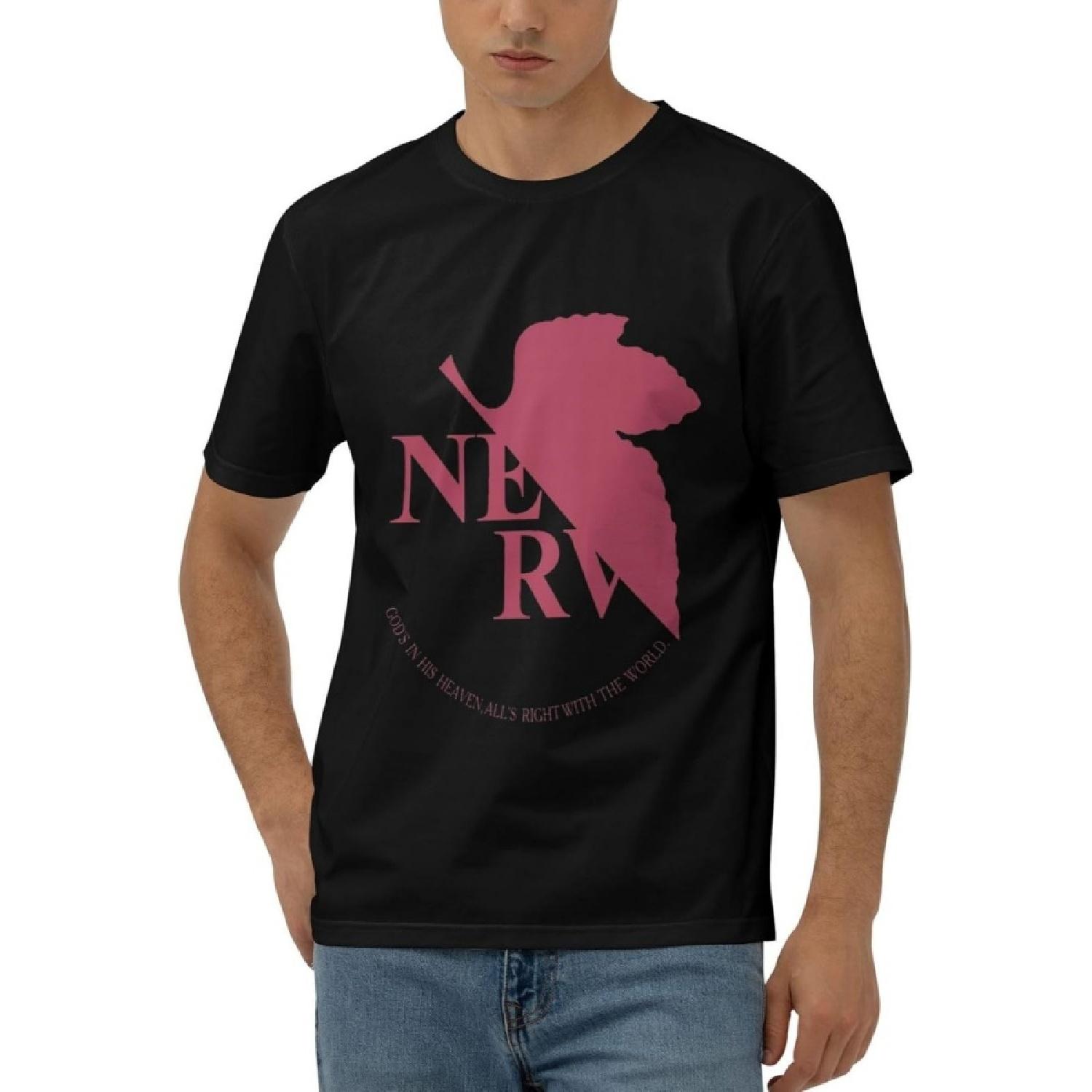 Leahy Mens T-Shirt Evangelion T Shirt Summer Casual Short Crew Short Sleeve Tops Tee XXXXXL разноцветный
