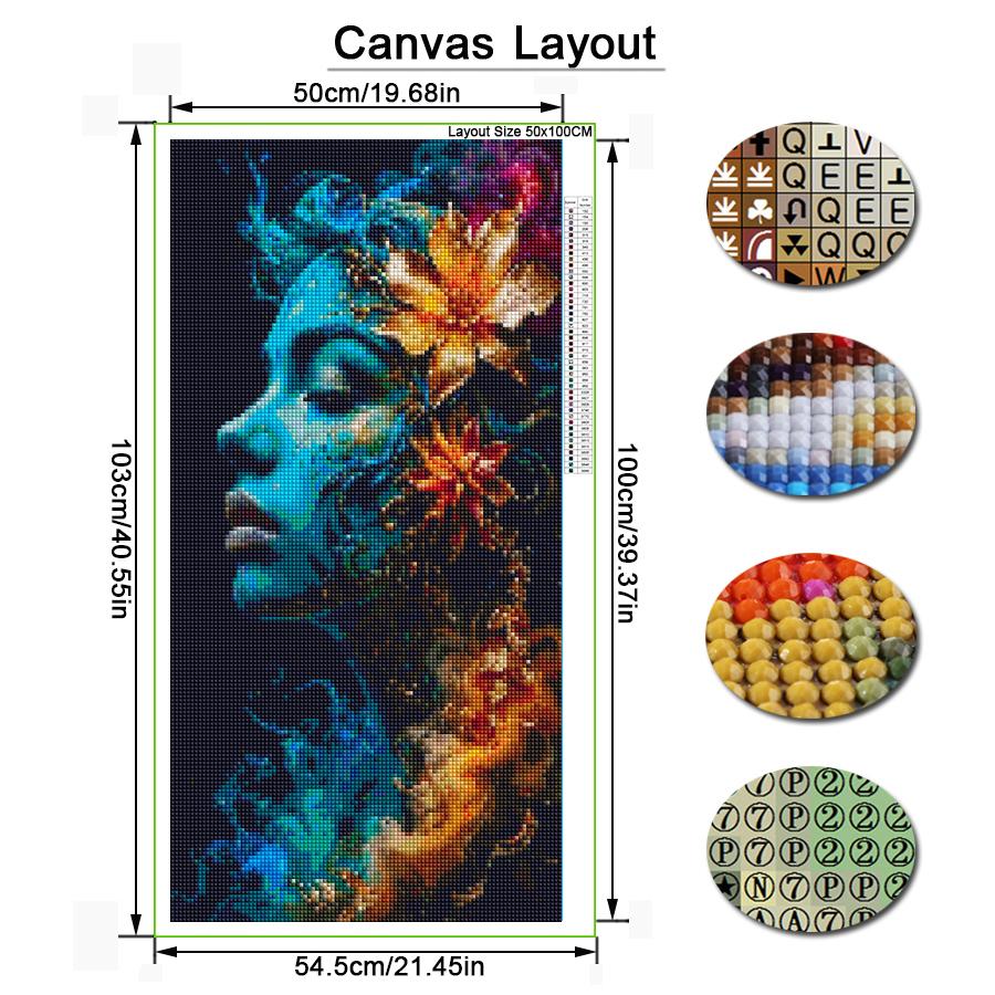 Fantasy Woman Flower Large Size Diamond Painting Girl Diy Full Square Round Drill Rhinestone Embroidery Mosaic Cross Stitch Kits Wall Decor