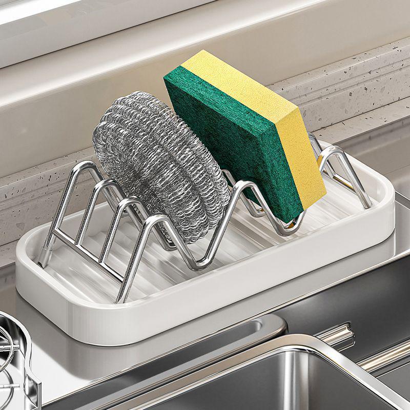 Stainless Steel No-Drain Soap Holder & Kitchen Rack