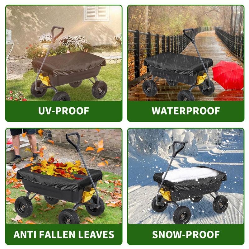 Garden Cart Cover Foldable Camping Trolley Rain Dust Cover Heavy Duty 210D Oxford Cloth Outdoor Camping Cart Protective Cover