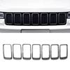 7 Stück/Set Glänzend Schwarze ABS-Kunststoff-Grillringe für JEEP Grand Cherokee 2014-2016