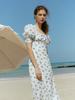 LENINA Riona Flower Puff Sleeve Dress_Blue