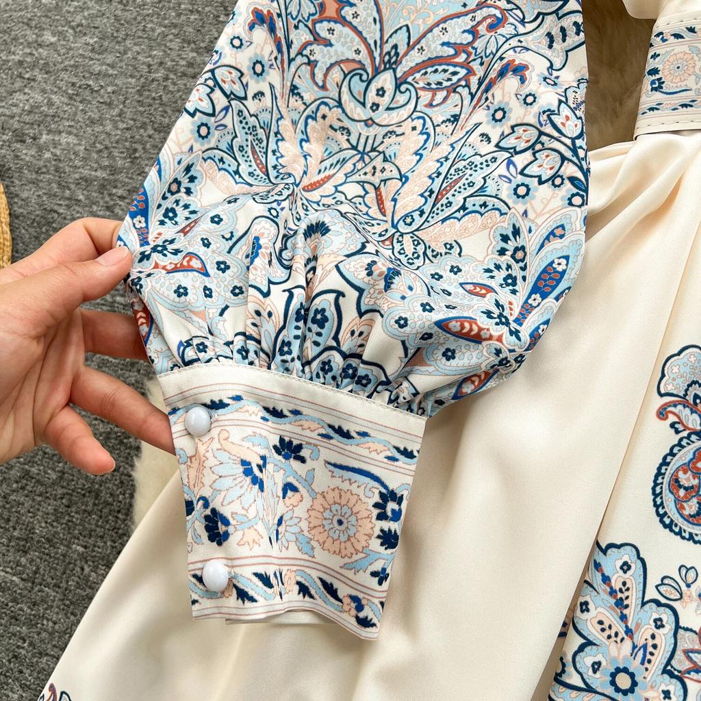 Summer Floral Sweet Mini Dress Women Print French Elegant Fairy Dress Female Korean Fashion Cute Party Midi Dress Summer 2024