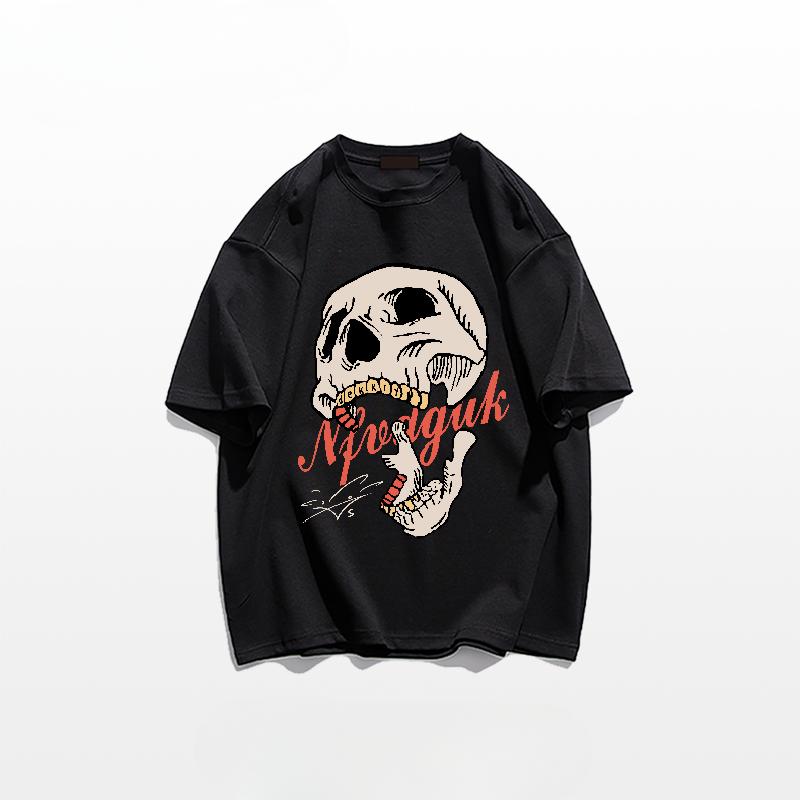 

Літня мода важкої ваги ретро чоловічий череп голова 100% бавовна друкований круглий виріз високої якості повсякденний фітнес вулиця футболка XXXXXL небо синє кольору