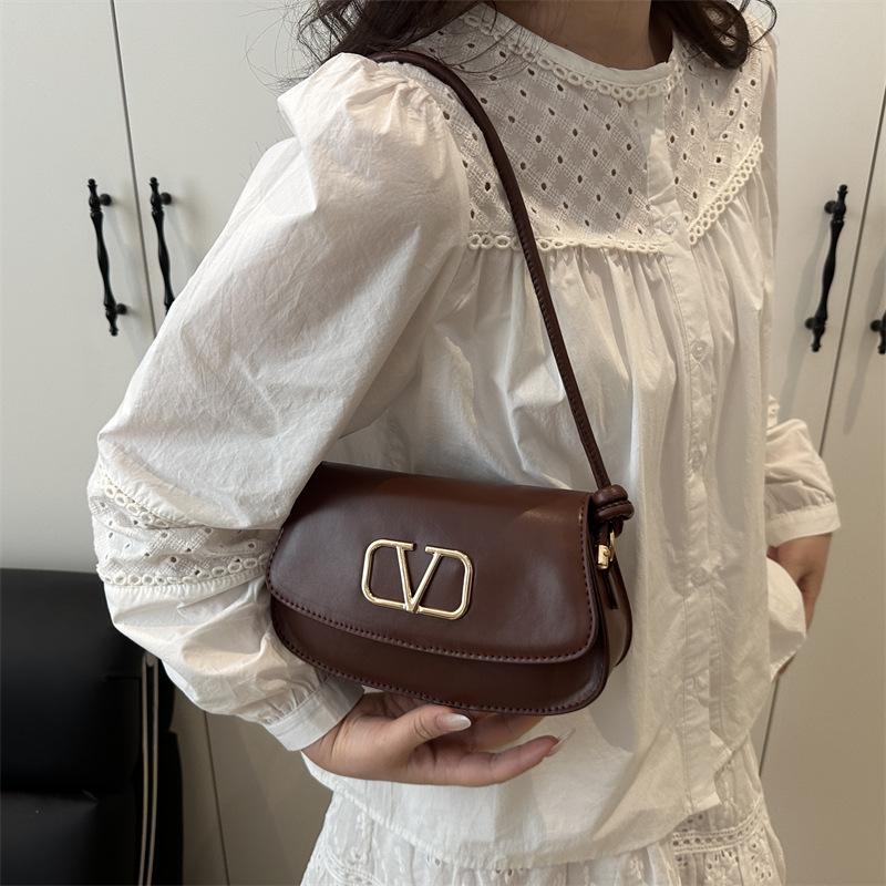 Frühlingsmode 2025: Damen Retro Einfarbig Achsel-Schultertasche mit Strukturdesign