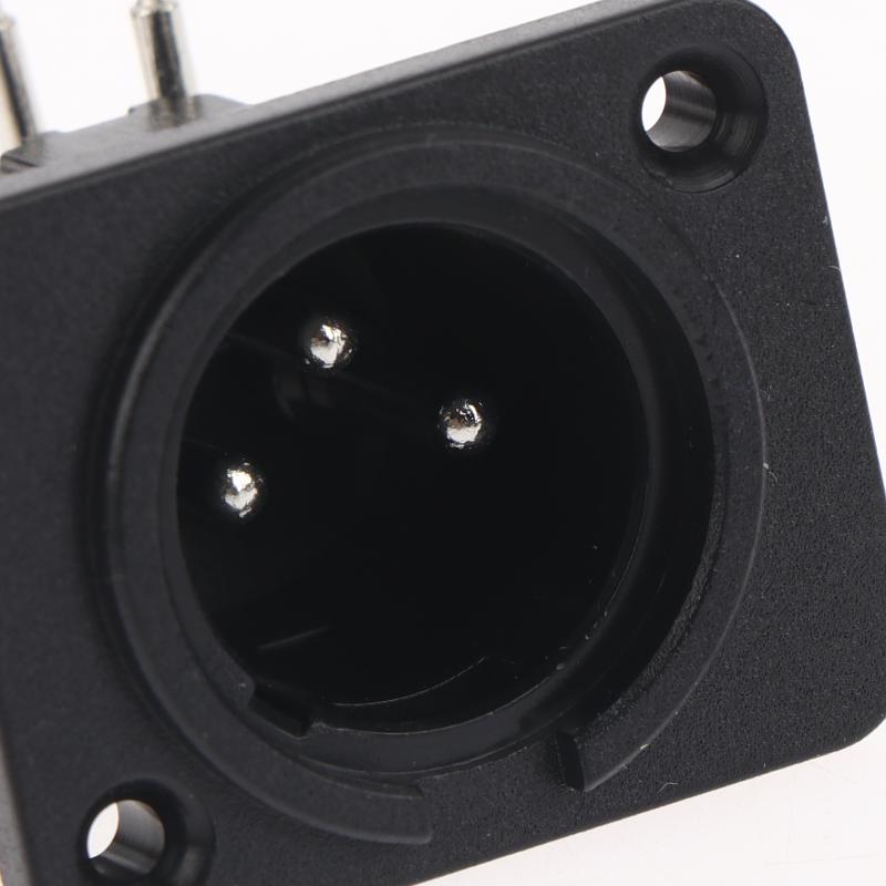 2/10Pcs Male Plug Straight Terminal Panel Mounted Connector 3 Pin Female Jack Panel Mount Black Xlr Connector