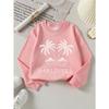 European Sizes Kids' Crewneck Sweatshirt Palm Trees Hut Island Maldives , Sportswear And Casual Wear, Soft And Comfortable, Children's Clothing