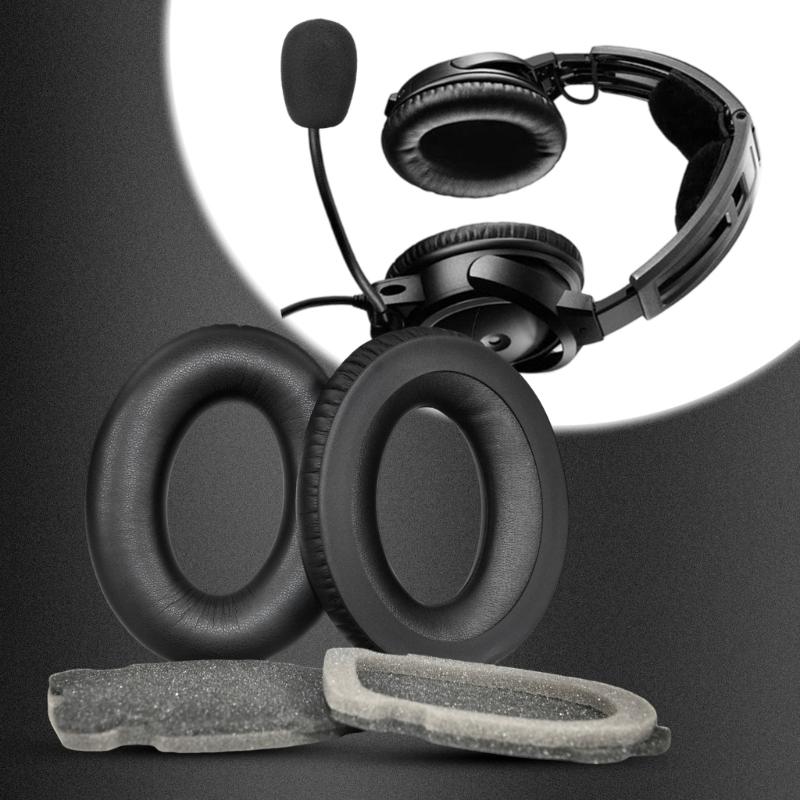 Earpads Protein Leather Ear Pad Ear Cushions Cover Memory Foam Earmuffs with Mic Form Cover for Aviation A10 Headsets