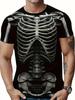 Druk 3D Horror Szkielet Moda Koszulki Cosplay Kostium Kości Streetwear Mężczyźni Kobiety Oversize Krótki Rękaw Koszulki Ubrania