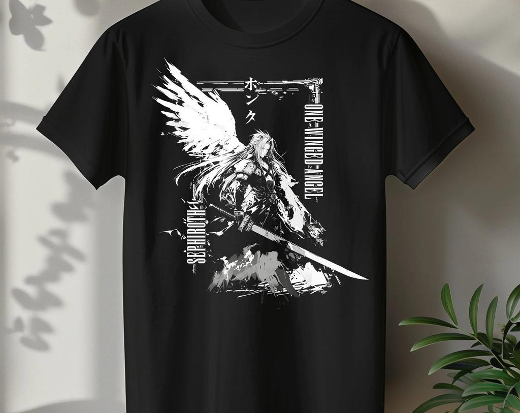 FINAL FANTASY 7 Sephiroth Anime T Shirt Softstyle Tee Gaming Streetwear Graphic TShirt Gifts for Gamers Stylish Japanese Shirt