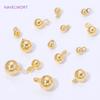 3/4/5/6mm Brass Round Ball Bead Pendants 18K Gold Plated Solid Ball Pendant Charms For Bracelet Making,DIY Jewelry Accessories