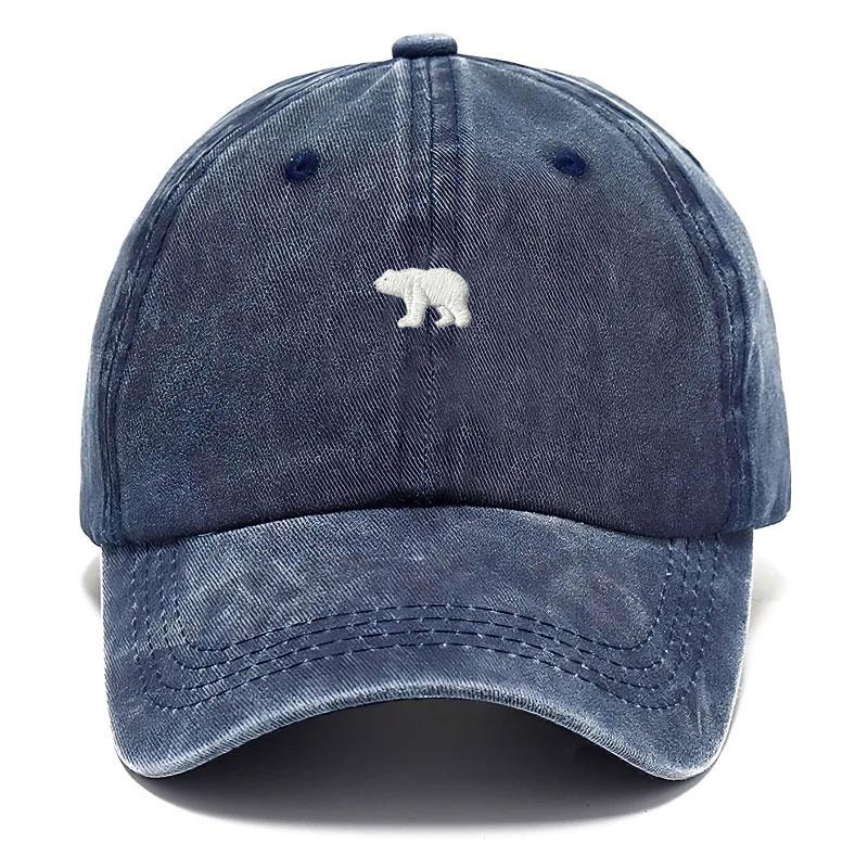 Polar Bear Washed Cotton Baseball Cap For Unisex Women Animal Embroidery Unisex Soft Gorra Casquette Vintage Trucker Dad Hats